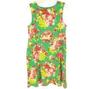 Talbots Dress Green Floral Spring Easter Colorful Shift 12P